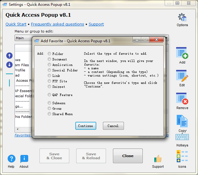 Quick Access Popup 中文绿色版v8.1