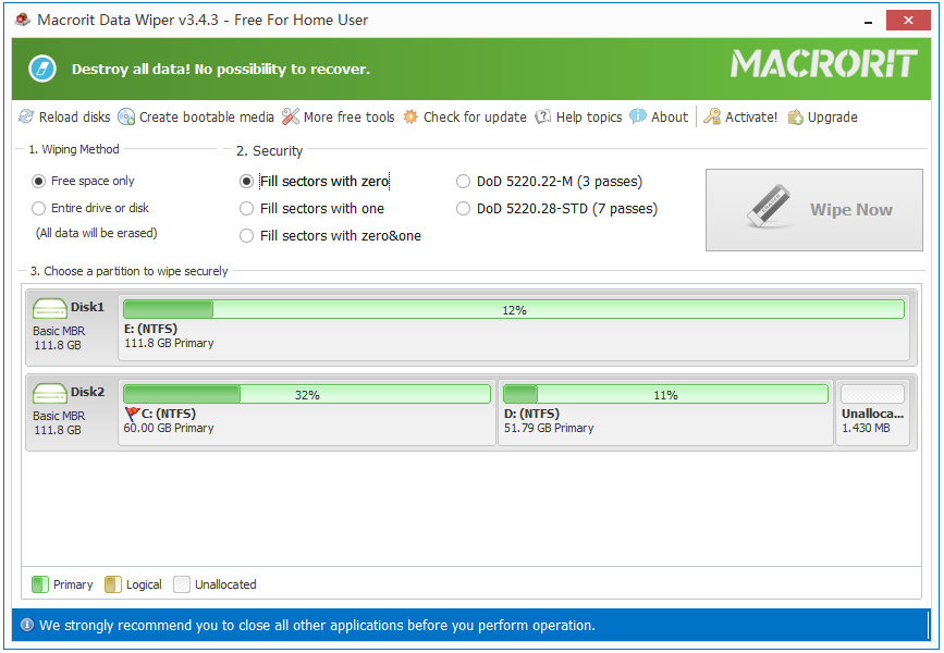 硬盘格式化工具(Macrorit Disk Partition Wiper) V3.4.3